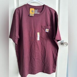 Carhartt Men's Maroon Short Sleeve Pocket Tee